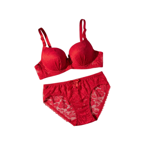 High-Quality Lace Bra & Panty Set 715 | Padded Underwire Bra, Floral Lace Design, Nude Beige.