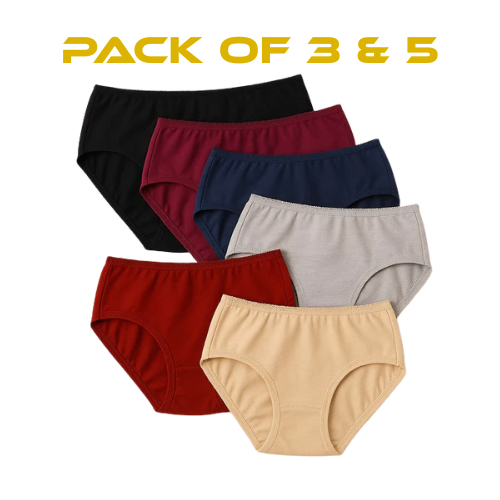 High-Quality Women’s Cotton Brief Underwear 517 | Soft & Breathable | Pack of 3 & 5.