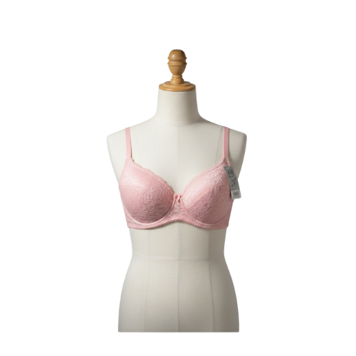 Push-Up Lycra Bra with Net Surface & Ring Accent | Light Padding, Comfortable Fit.