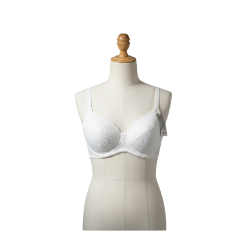 Push-Up Lycra Bra with Net Surface & Ring Accent | Light Padding, Comfortable Fit.
