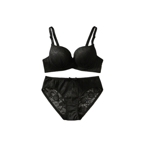 High-Quality Lace Bra & Panty Set 715 | Padded Underwire Bra, Floral Lace Design, Nude Beige.