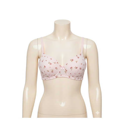 Premium Cotton Padded Bra with Flower Print | Soft, Breathable & Supportive.