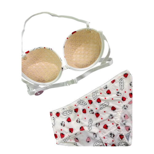 Front-Open 4-in-1 Push-Up Bra & Panty Set 016 | Hello Kitty Print, Adjustable Straps, High Quality.