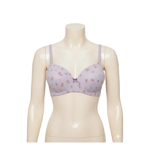 Premium Cotton Padded Bra with Flower Print | Soft, Breathable & Supportive.
