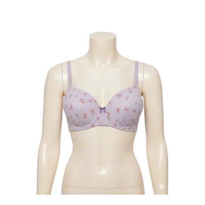 Premium Cotton Padded Bra with Flower Print | Soft, Breathable & Supportive.